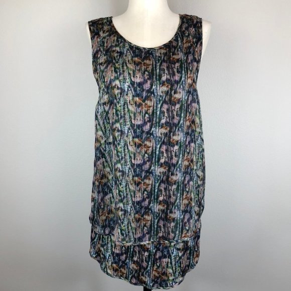 Theyskens' Theory Printed Crepe and Chiffon Tank - Picture 3 of 8